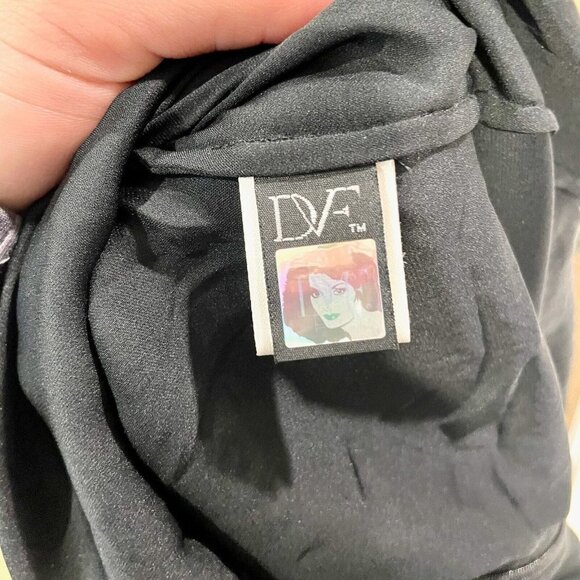 Diane von Furstenberg Sheath Dress Womens 4 Black Lace Silk Floral Long Sleeve - Picture 6 of 9